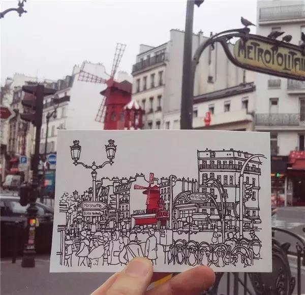 Hand drawn，Europe，travel，Art，Fine Arts，
