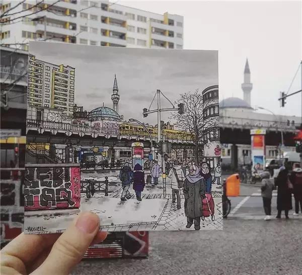Hand drawn，Europe，travel，Art，Fine Arts，