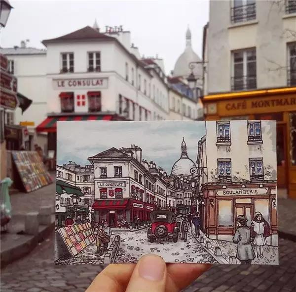 Hand drawn，Europe，travel，Art，Fine Arts，