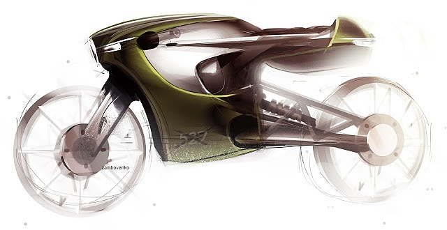 摩托车，手绘，概念设计，