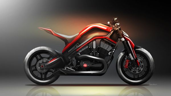 motorcycle，Hand drawn，conceptual design，