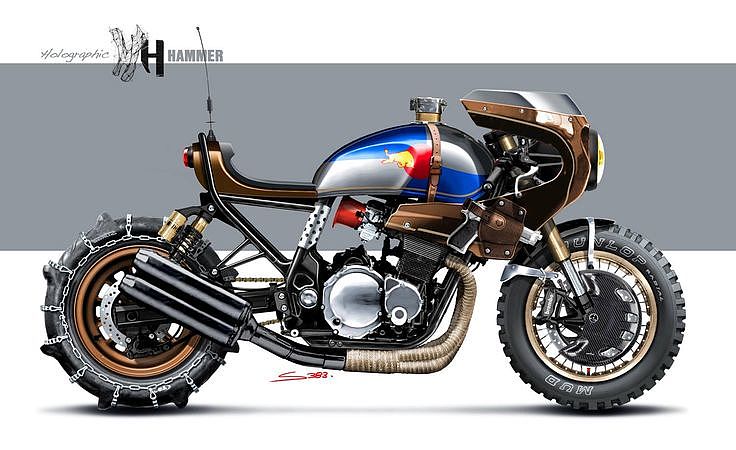 motorcycle，Hand drawn，conceptual design，