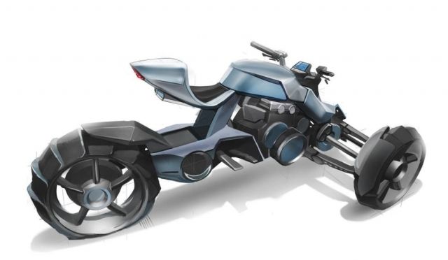 motorcycle，Hand drawn，conceptual design，