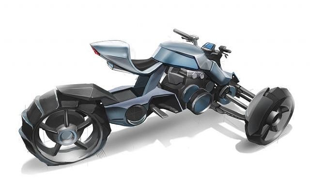 motorcycle，Hand drawn，conceptual design，