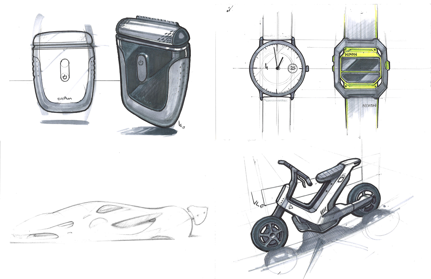 Hand drawn，Colored lead，marker pen，product design，industrial design，