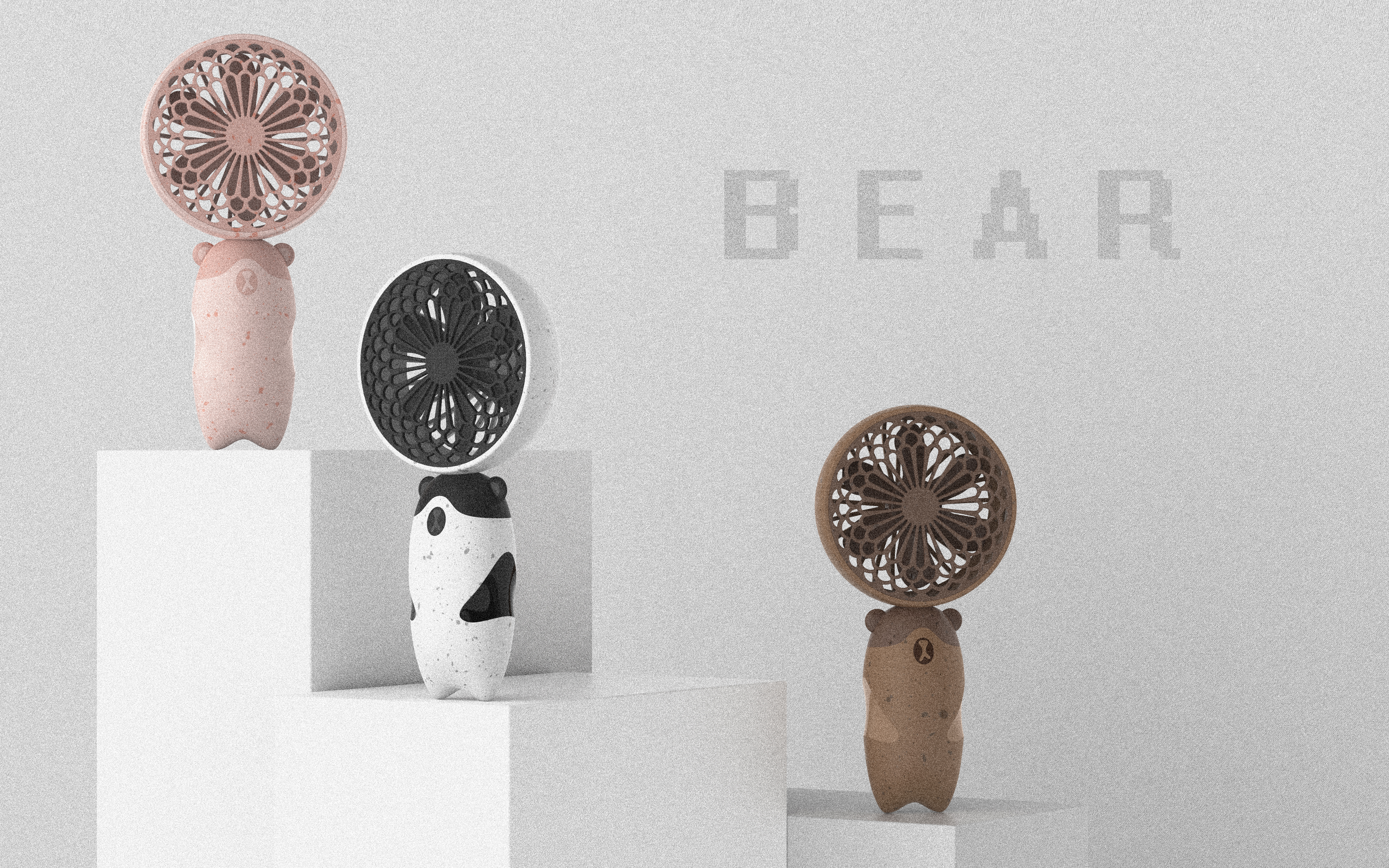 Small fan，Fan，lovely，Little bear，bear，panda，