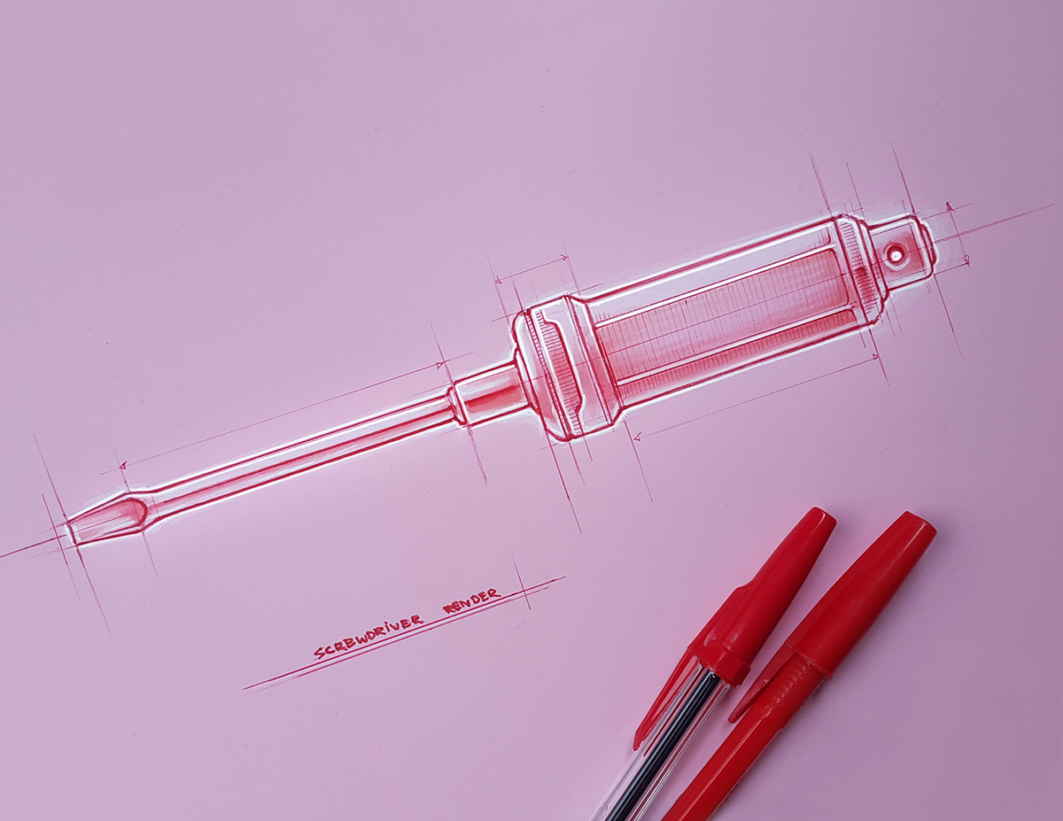 product design，industrial design，Hand drawn，Colored lead，marker pen，