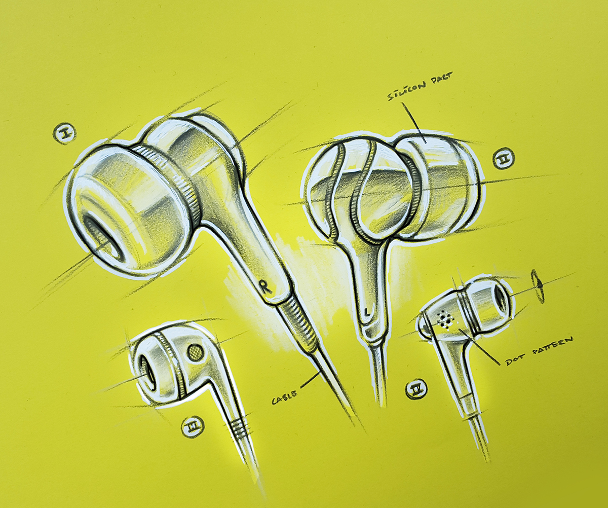 product design，industrial design，Hand drawn，Colored lead，marker pen，