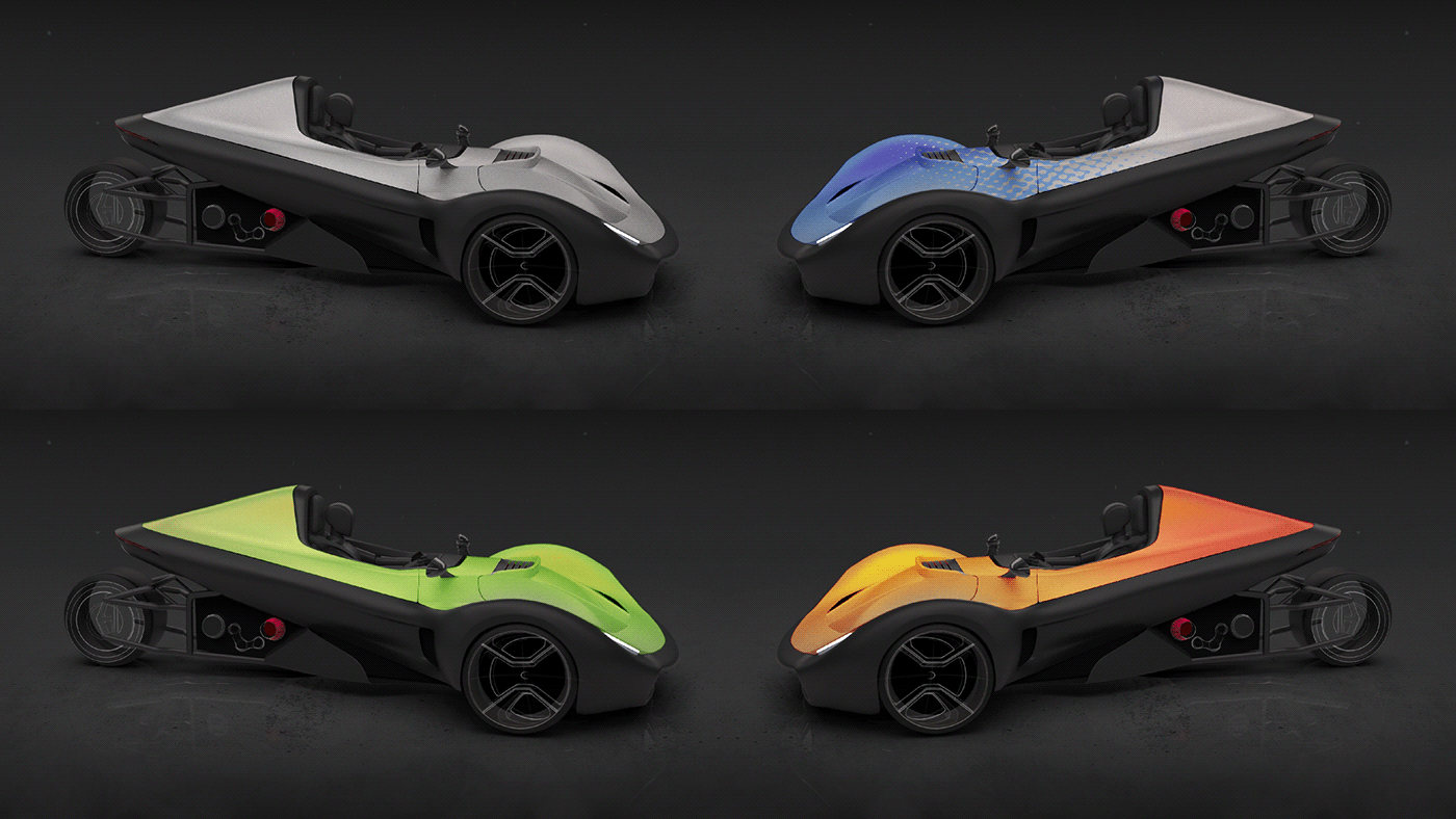 Round，Sports car，concept，sketch，