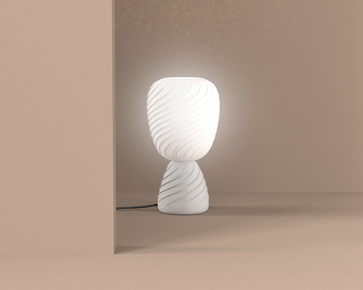 FLOW，Desk lamp，Fabrics，3D printing，motion，