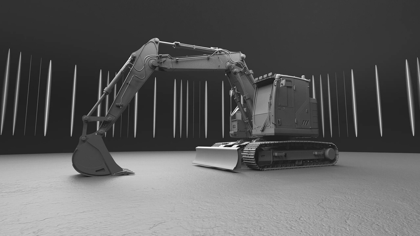 3d，cgi，excavating machinery，