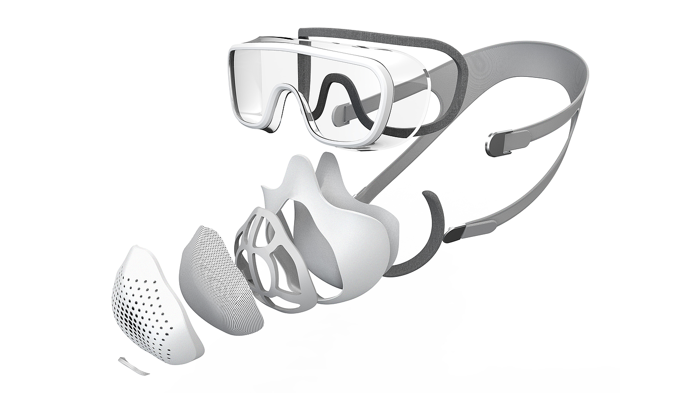 Mask，Goggles，integrated，protect，Squirrel 3D Innovation Lab，