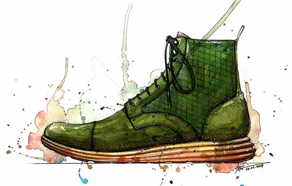 Shoe design，Hand drawn，design sketch，