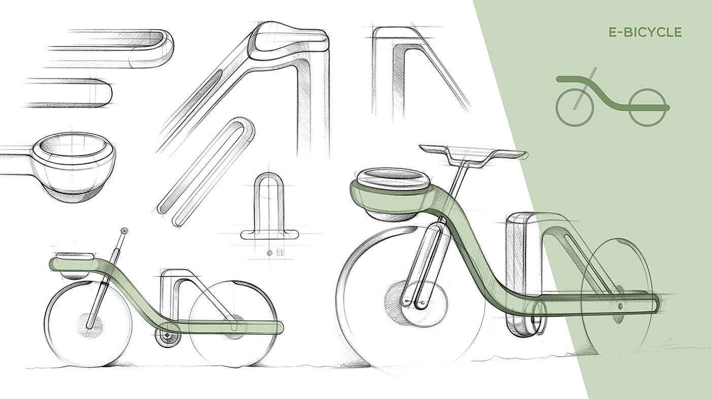 One Line，Bicycle，vehicle，industrial design，