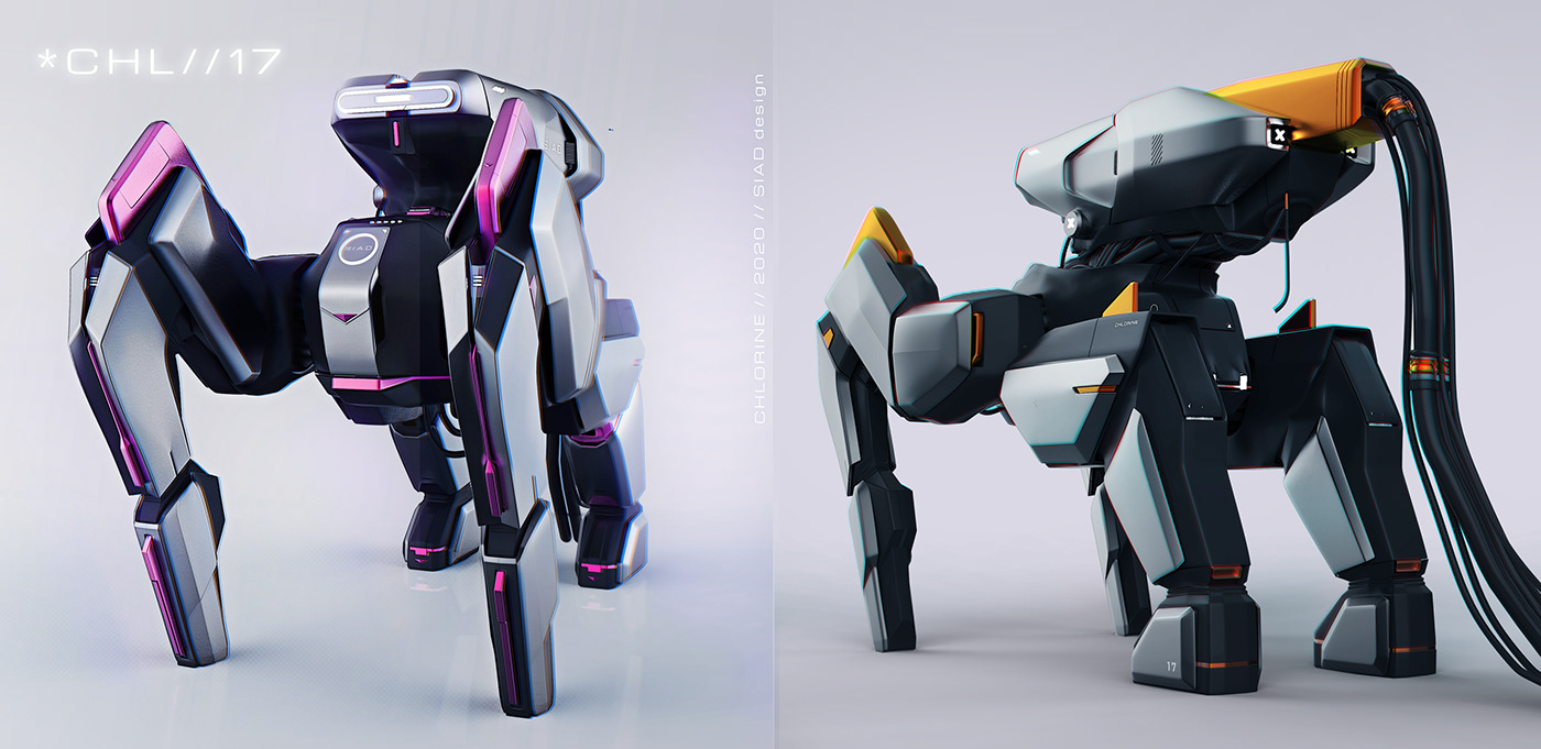 robot，sketch，Chlorine，