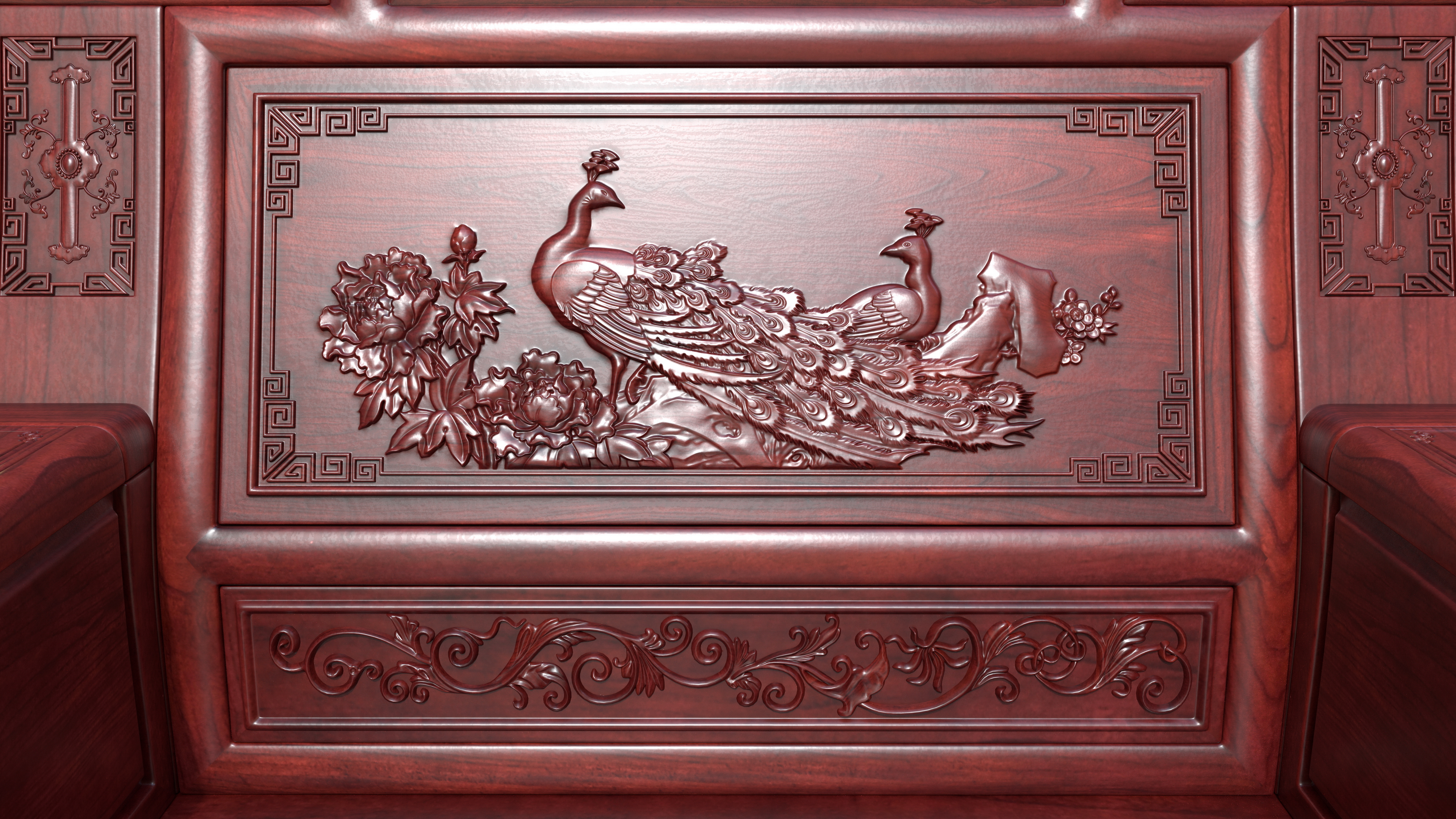 Chinese furniture，Chinese carved furniture，Mahogany furniture，Classical furniture，Rosewood，Furniture modeling tutorial，3dsmax，Antique Valley fragrance，