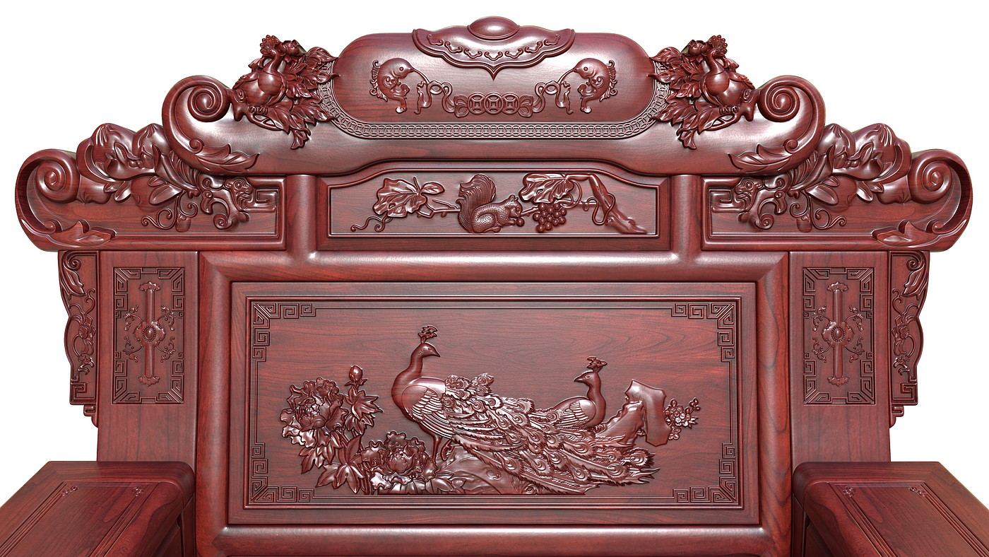 Chinese furniture，Chinese carved furniture，Mahogany furniture，Classical furniture，Rosewood，Furniture modeling tutorial，3dsmax，Antique Valley fragrance，