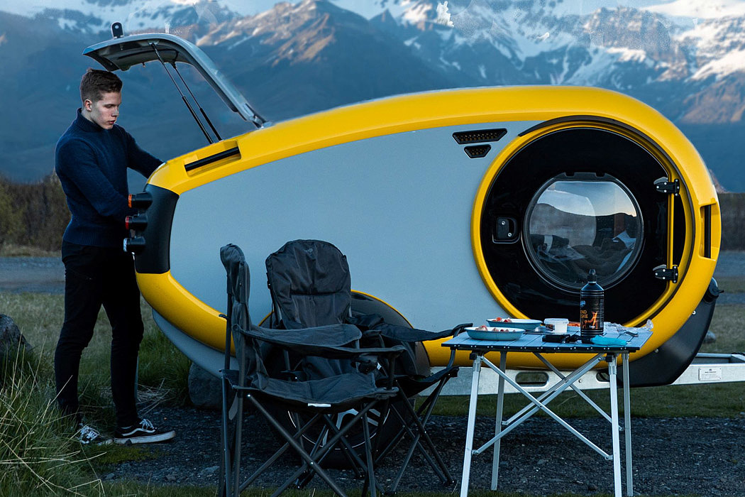 Mink Campers，skylight，Camping Trailer，Minimalism，yellow，