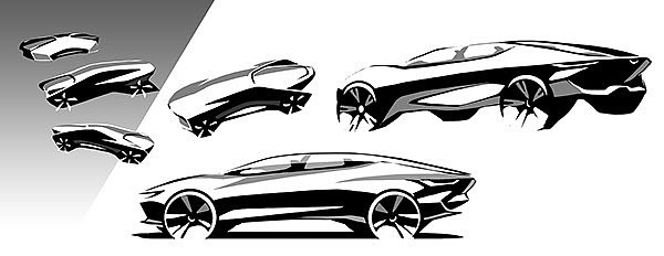 Car painting，Hand drawn vehicle，Sports car，Design hand drawn，fans ，