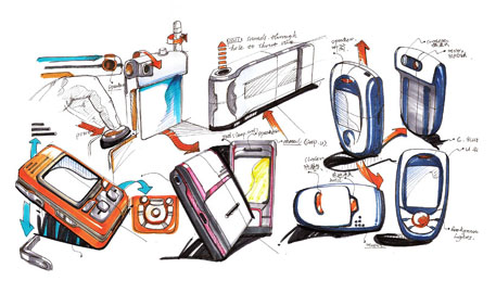 product design，Hand drawn renderings，