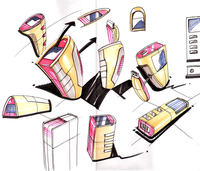 product design，Hand drawn renderings，