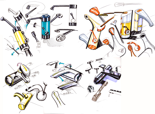 product design，Hand drawn renderings，