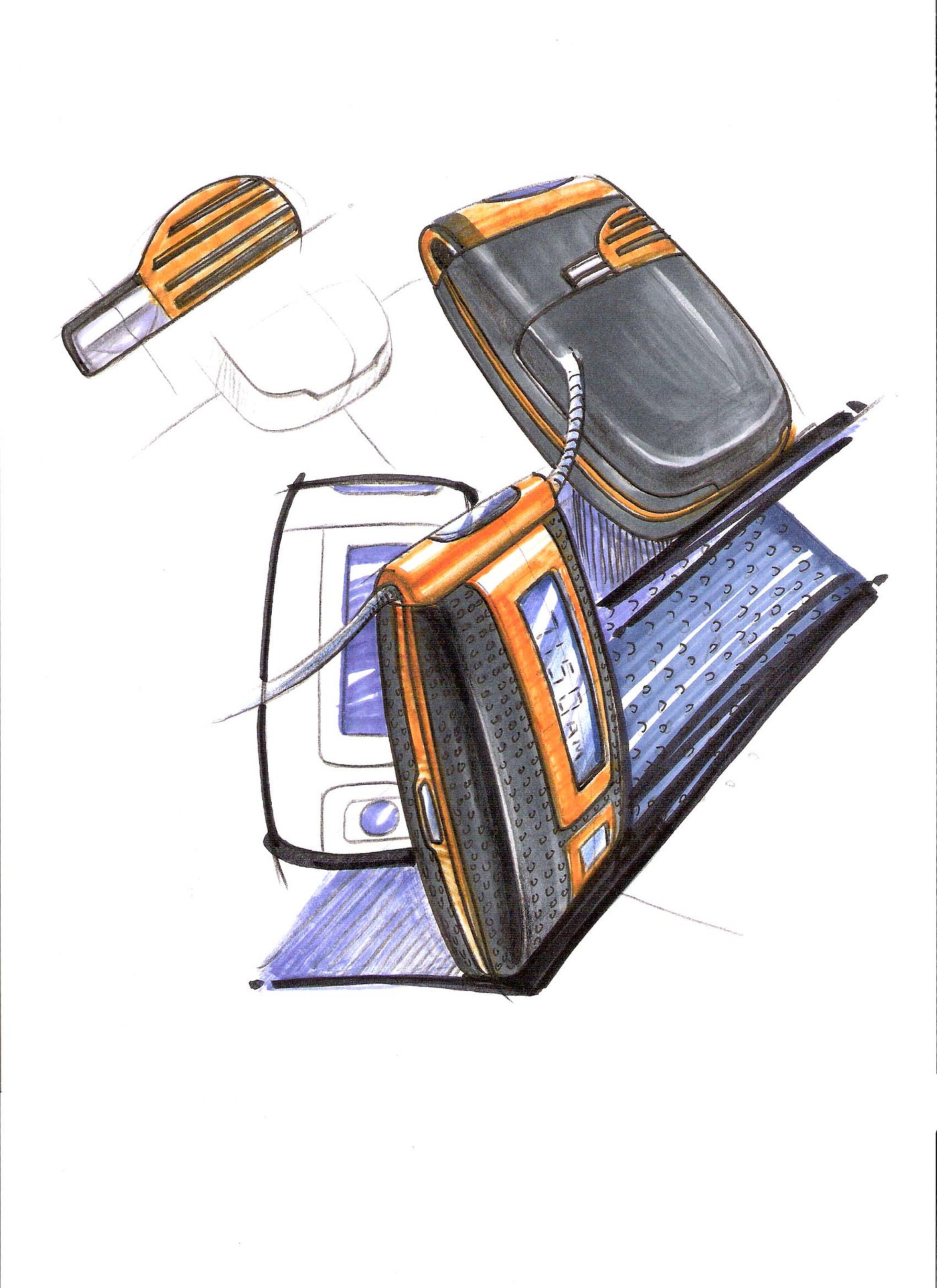 product design，Hand drawn renderings，