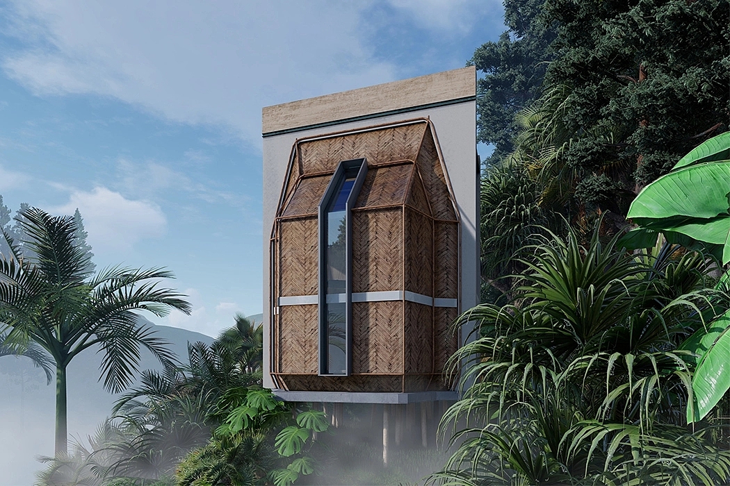 建筑，巴厘岛文化，现代，室内，竹，木材，Eibche，
