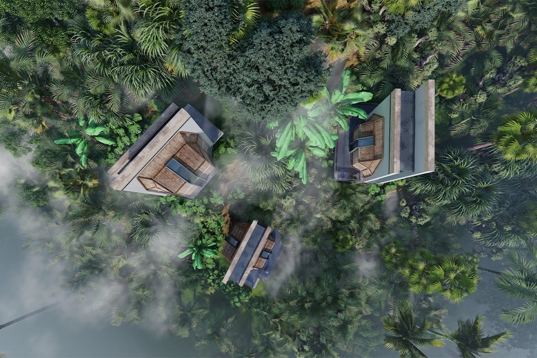 Architecture，Bali culture，modern，indoor，bamboo，wood，Eibche，