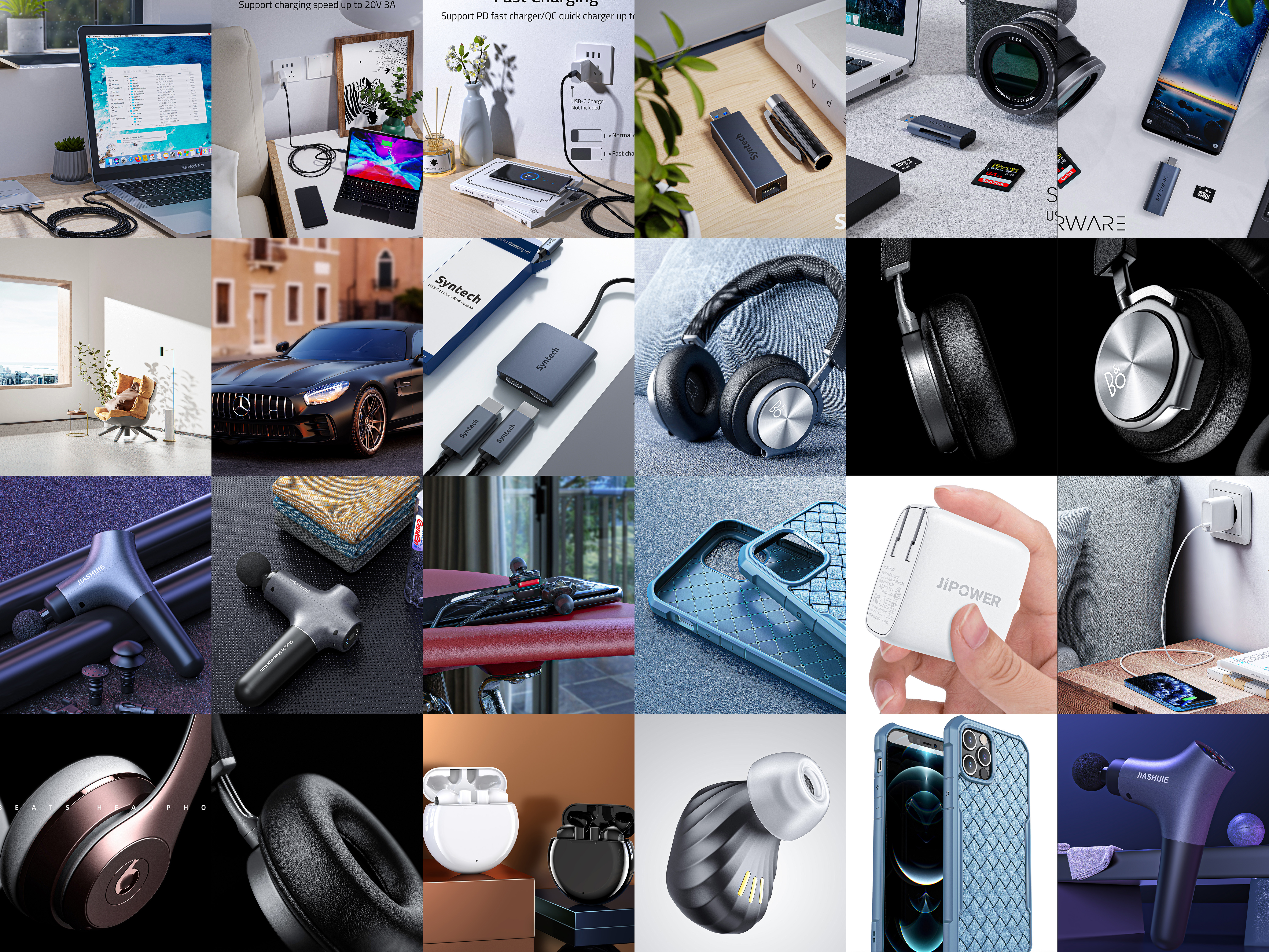 keyshot，Render，product design，electronic product，Mobile Accessories，headset，Charger，Mobile phone shell，
