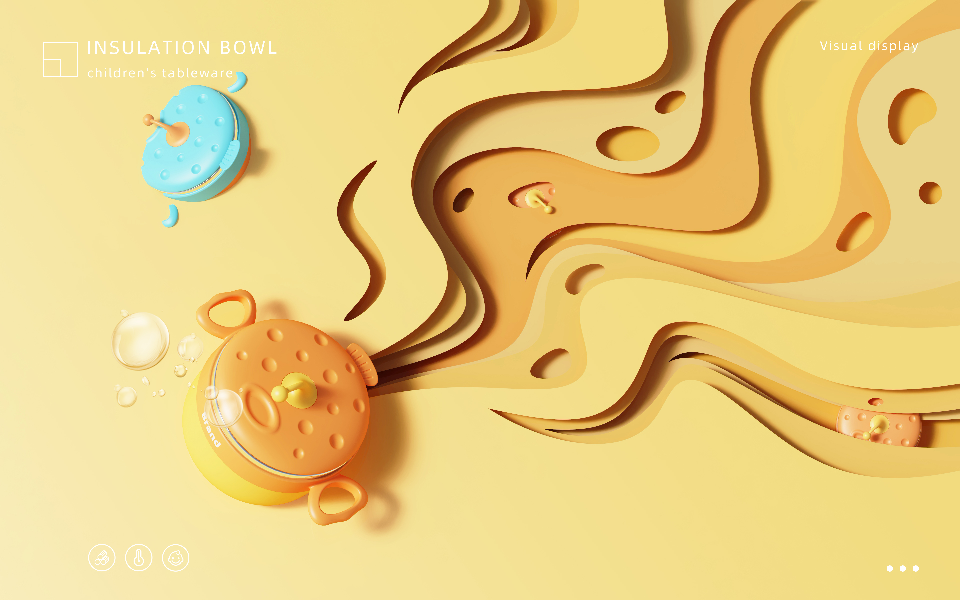 Children's products，Children tableware，Heat preservation bowl，