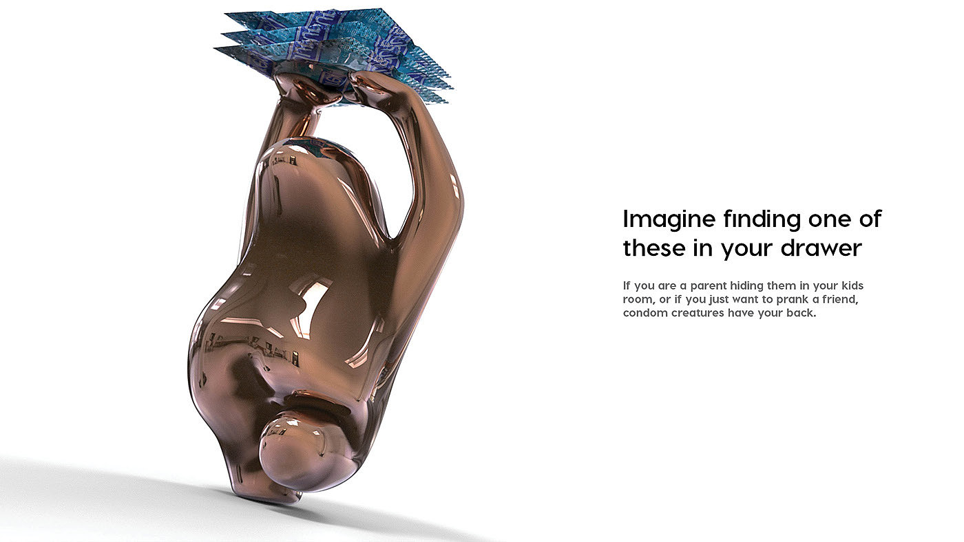 Character design，Sculpture，Ornaments，Condom Creatures，Condom，
