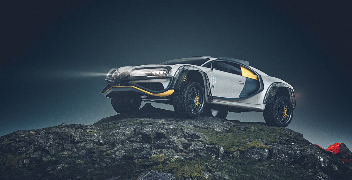 3D modeling，automobile，TERRACROSS Bugatt，Brand promotion，