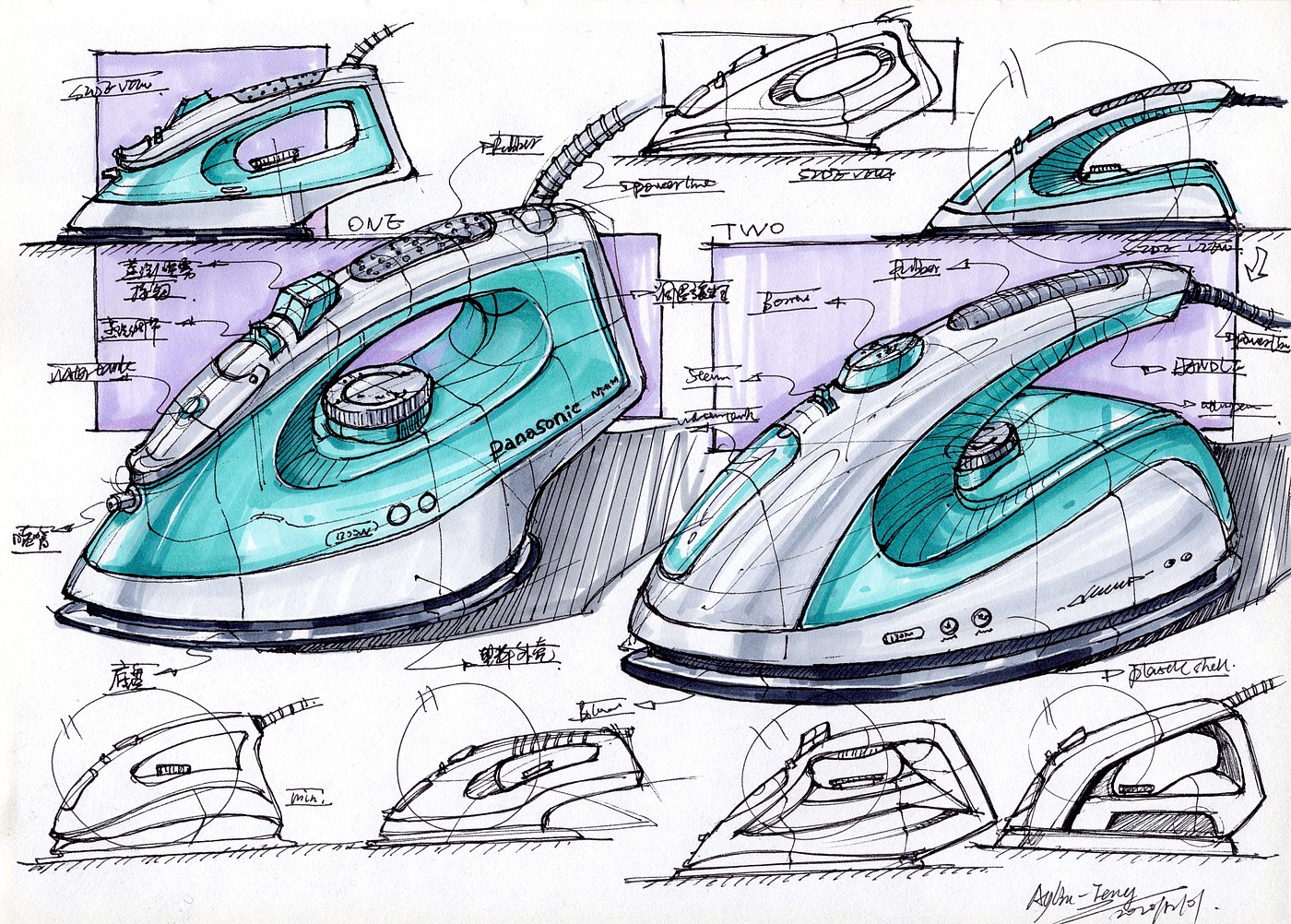 Hand drawn industrial product design，Postgraduate entrance examination for industrial product design，Hand drawn book of product designer，Product design sketch，Product design renderings，Pursue dream Jiangnan Design Postgraduate Entrance Examination，Teng Yilin，