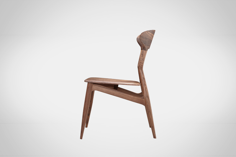 Solid wood chair，