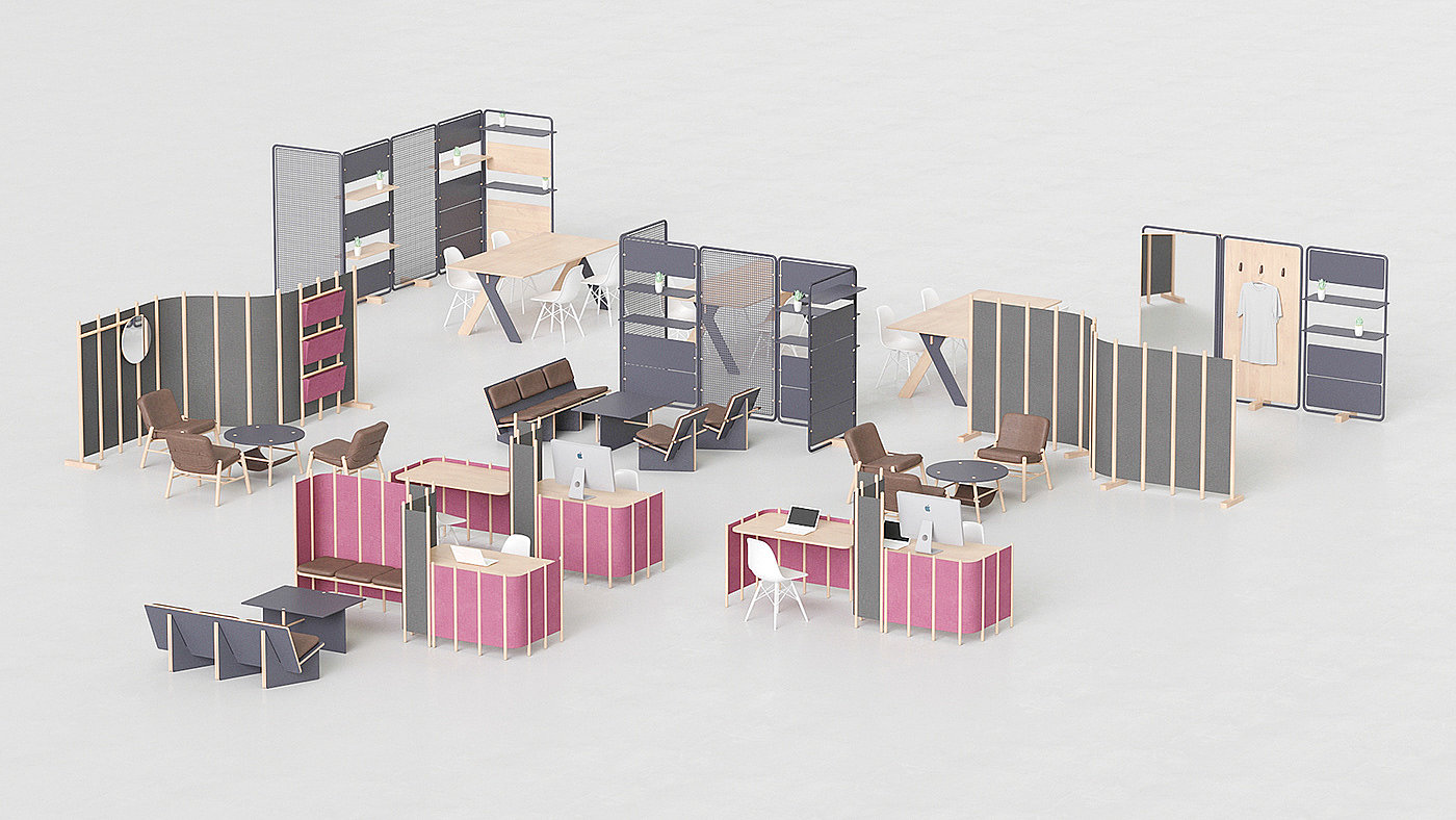 furniture，color，to work in an office，
