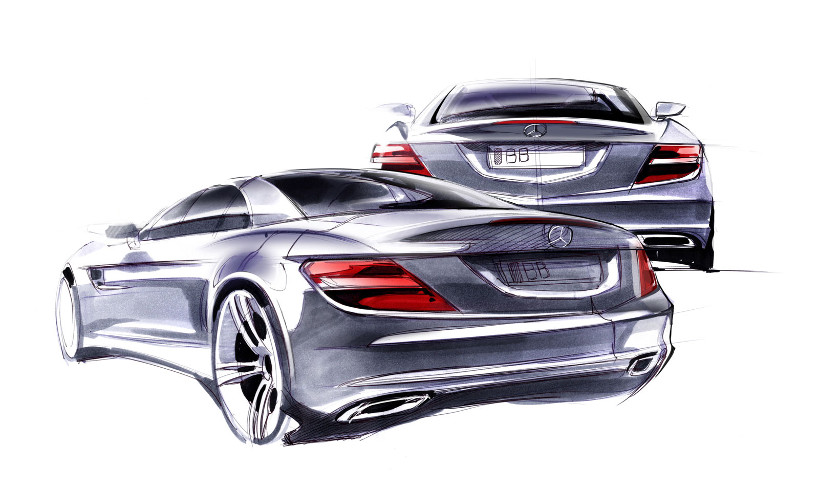 Automobile design，Hand drawn renderings，