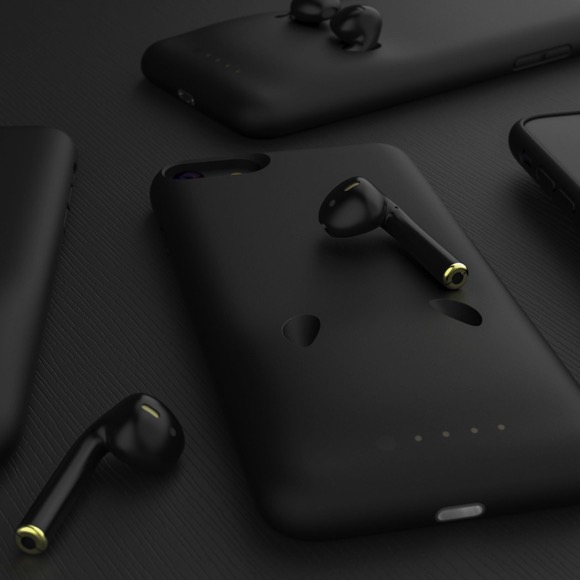 Matte black，Mobile phone shell，airpods，Portable，