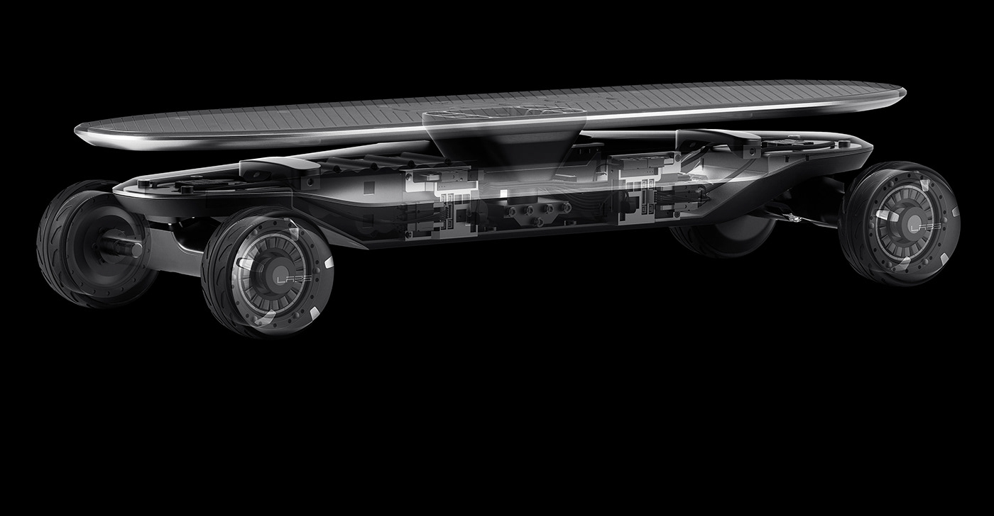 Electric skateboard，PLMM，Inclined deck，