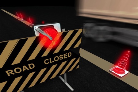 Spring，Warning signs，luminescence，Metal，road traffic ，