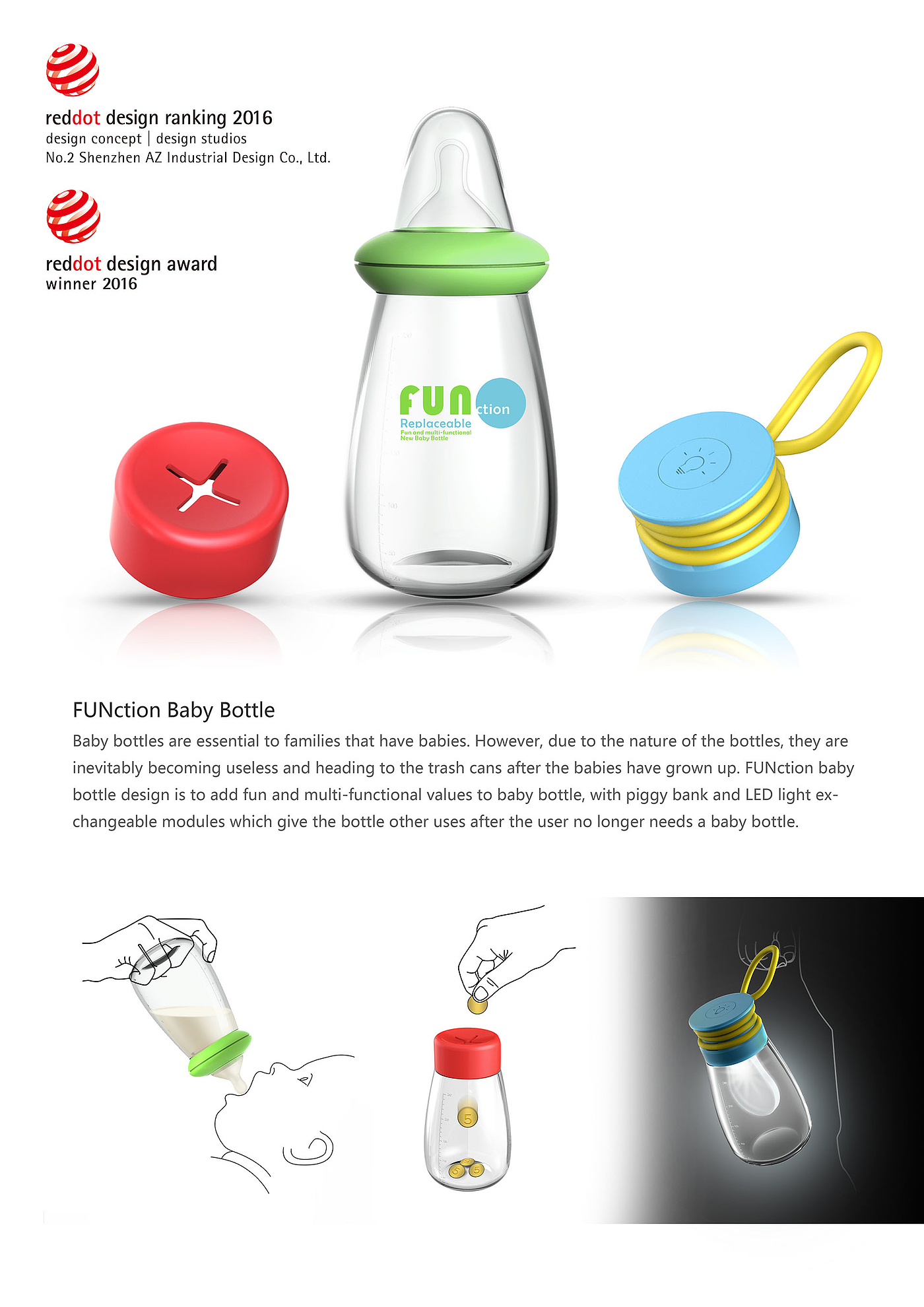 product design，Red dot award，Baby products，feeding bottle，Maternal and infant products，