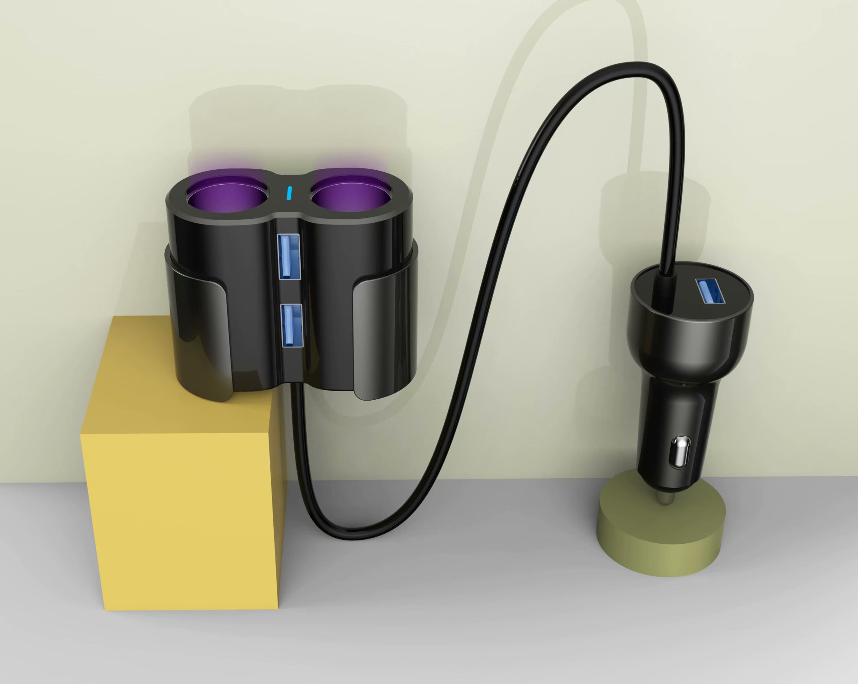 Car charging，The cigarette lighter，