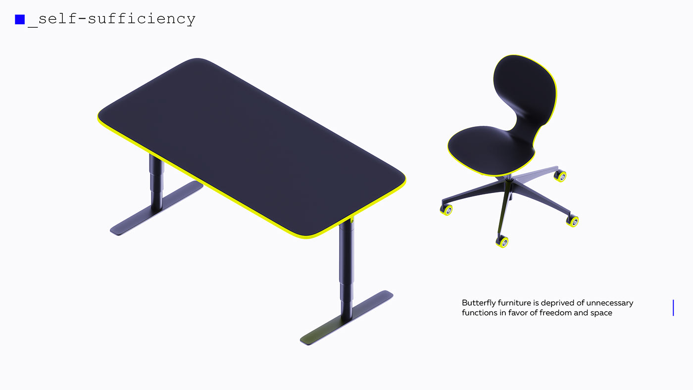 chair，yellow，concept，butterfly，