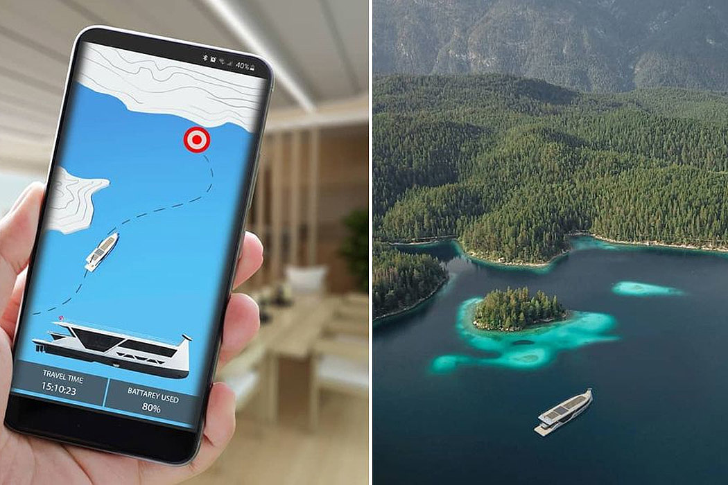 yacht，Intelligent driving，remote control，mobile phone，