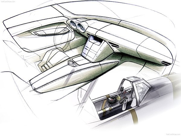 汽车内饰，手绘表现，