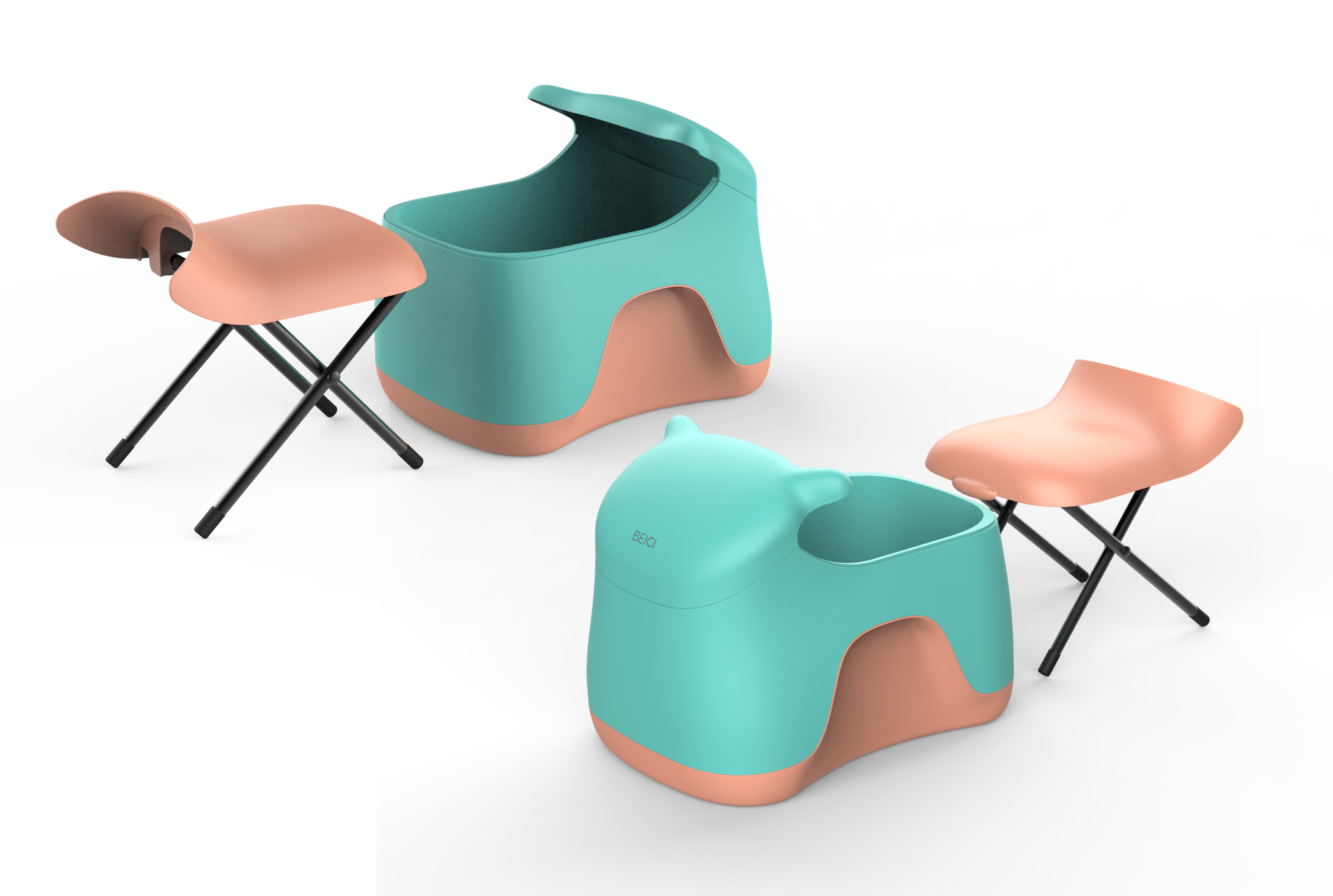 Foot bath bucket，Cartoon，lovely，Handle，