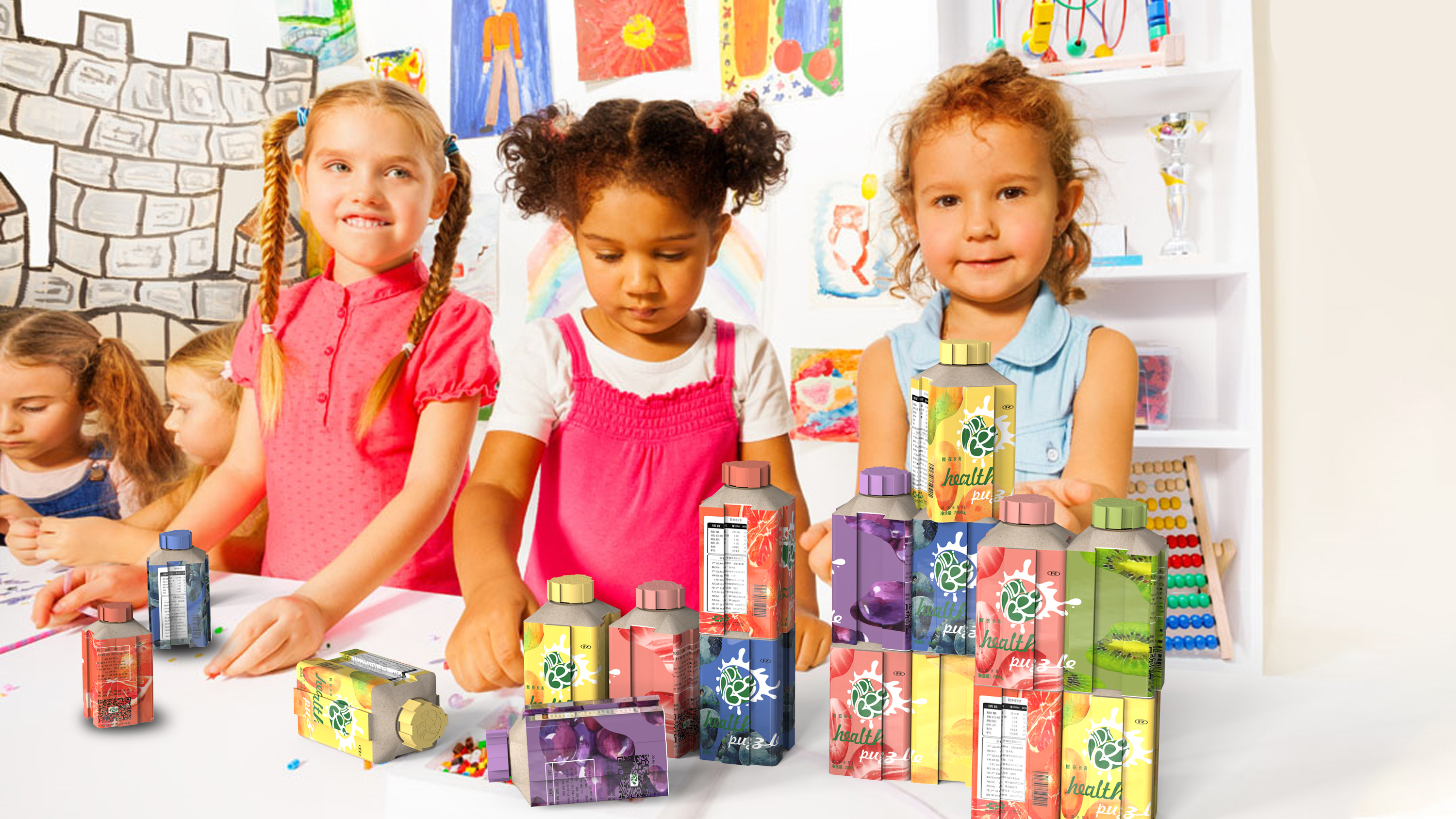 sustainable，Green cycle，Milk box packaging，