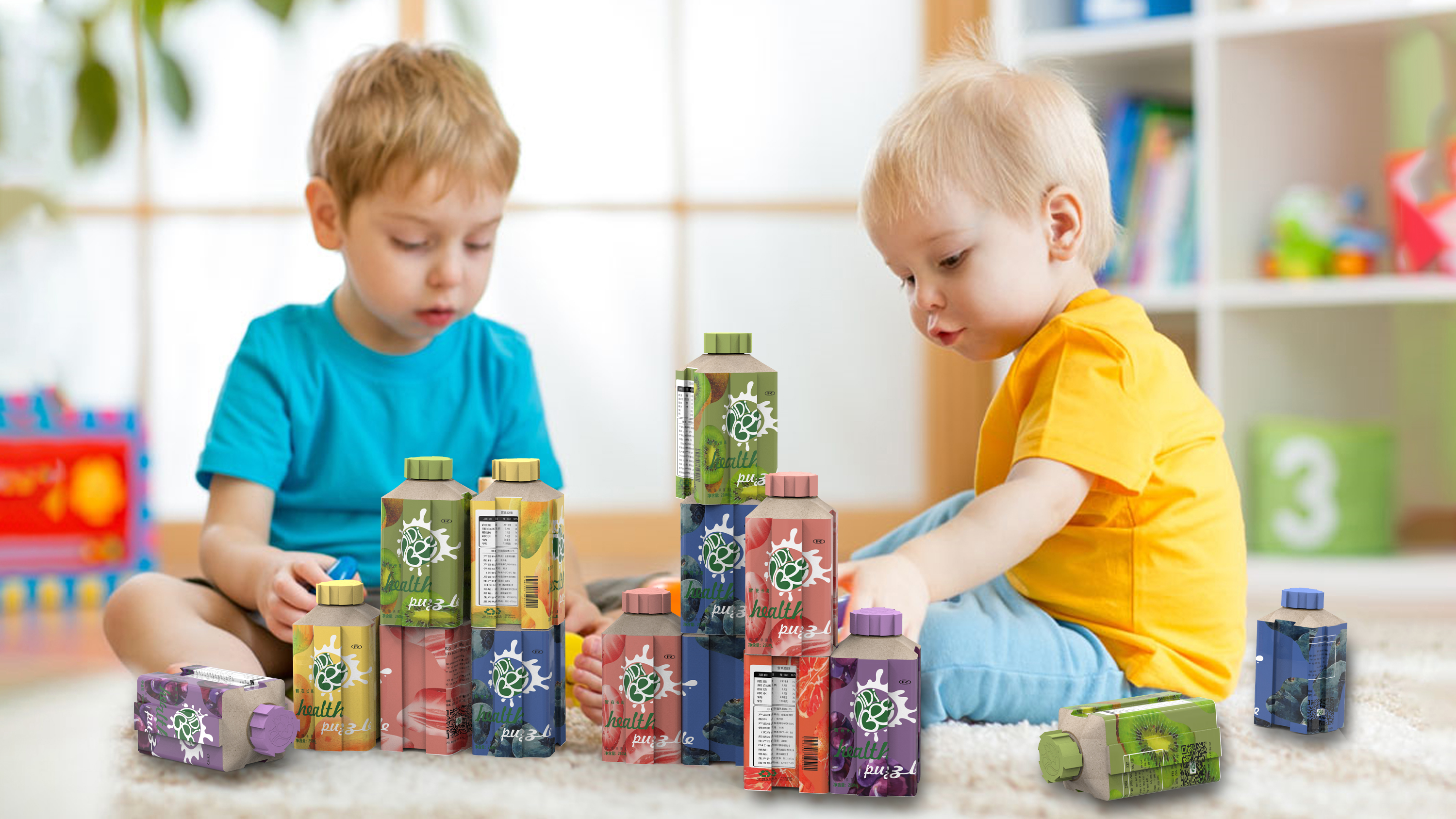 sustainable，Green cycle，Milk box packaging，