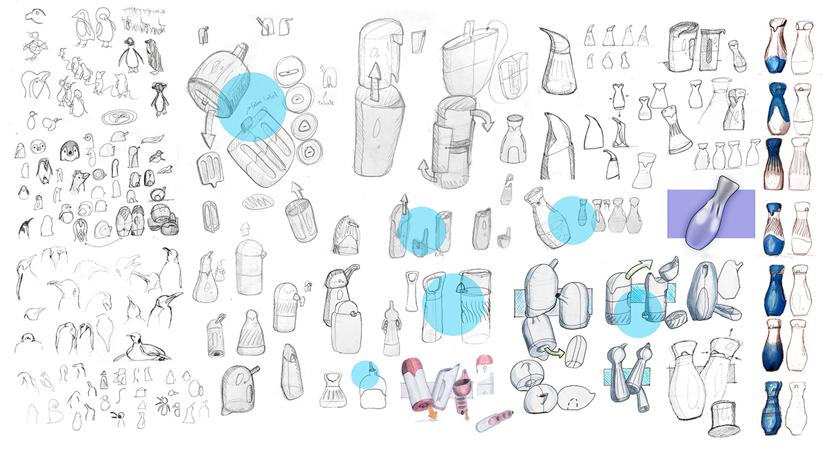 Water bottle，Storage of drugs，Pengu，Portable，Provincial space，