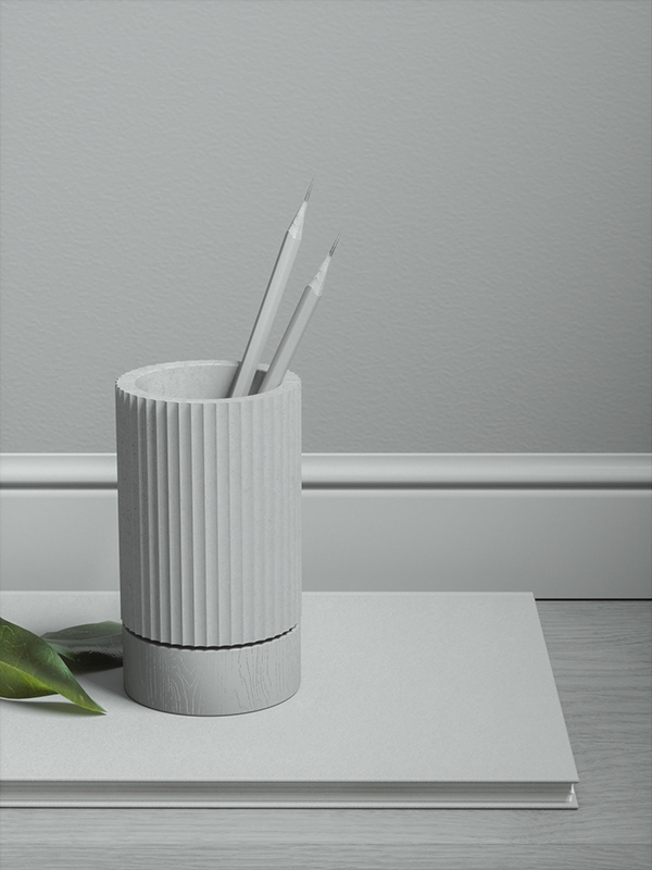 ceramics，concrete，Functionality，Home office portfolio，pen container，